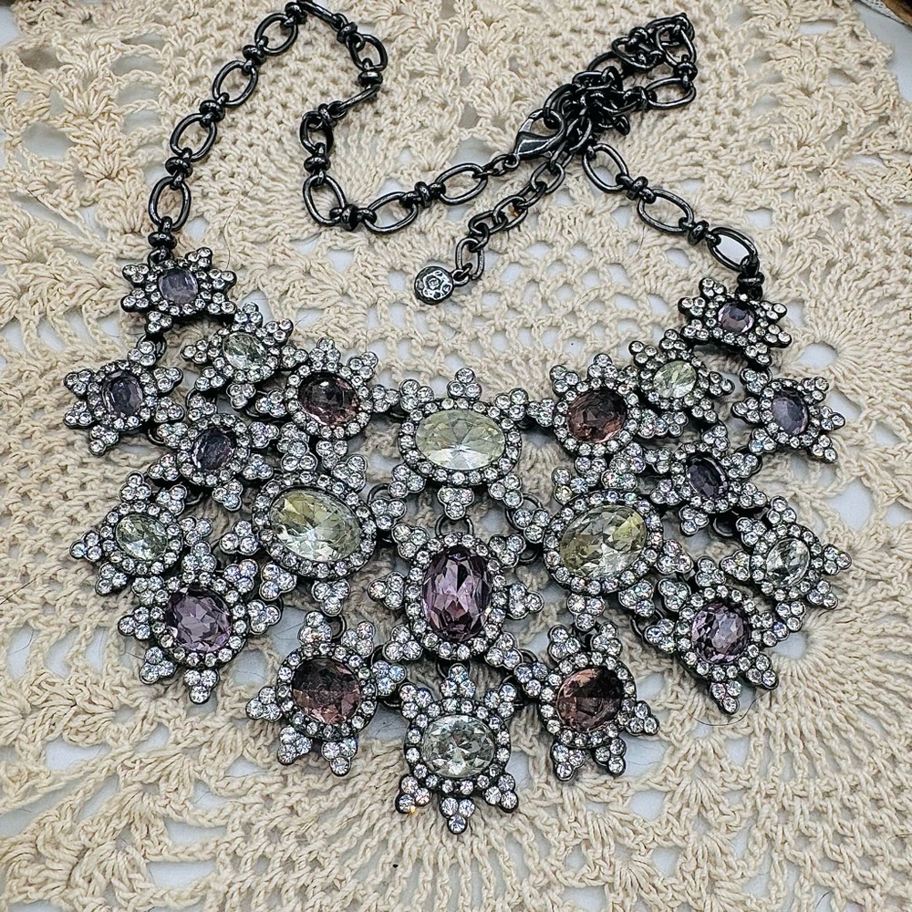Rhinestone Chandelier Necklaces, (also known as Pendalogues)